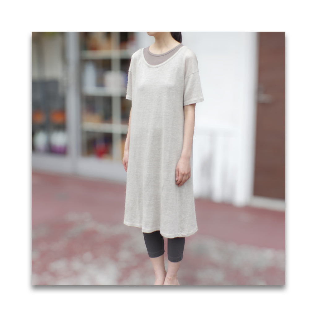 オーガニックリネン 2ply 半袖ワンピース-MILFOIL